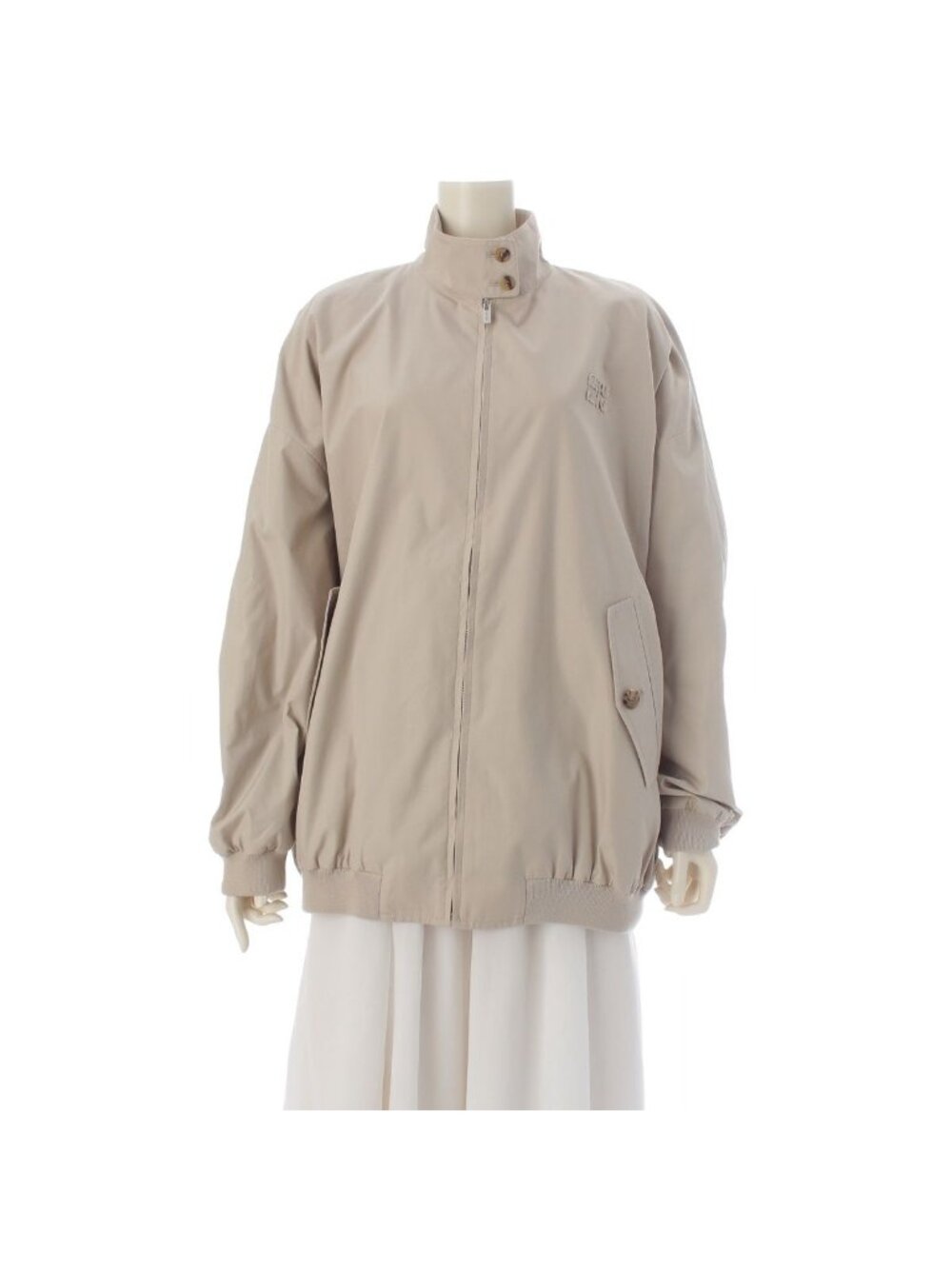 Miu Miu Panama Cotton Jacket Harrington Beige Red 38